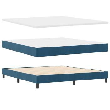 Boxspringbett mit Kopfteil Dunkelblau 180 x 200 cm Samt
