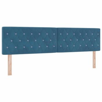 Boxspringbett mit Kopfteil Dunkelblau 180 x 200 cm Samt
