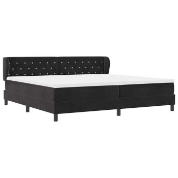 Boxspringbett mit Matratze Schwarz 200 x 200 cm Samt