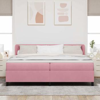 Boxspringbett mit Kopfteil Rosa 200 x 200 cm Samt