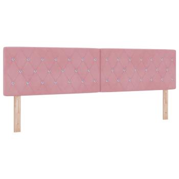 Boxspringbett mit Kopfteil Rosa 200 x 200 cm Samt