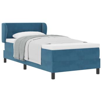 Boxspringbett mit Kopfteil Dunkelblau 100 x 200 cm Samt