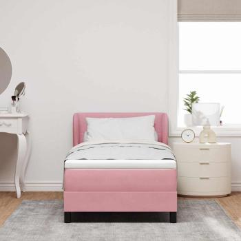 Boxspringbett mit Kopfteil Rosa 100 x 200 cm Samt
