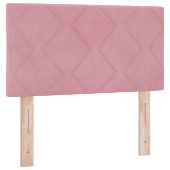 Boxspringbett mit Kopfteil Rosa 80 x 200 cm Samt