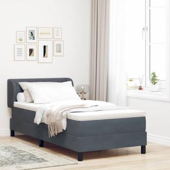 ARDEBO.de - Boxspringbett mit Kopfteil Dunkelgrau 100 x 200 cm Samt
