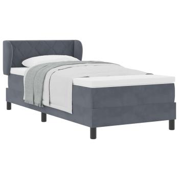 Boxspringbett mit Kopfteil Dunkelgrau 100 x 200 cm Samt