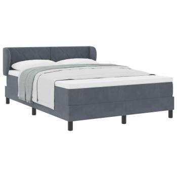 Boxspringbett mit Kopfteil Dunkelgrau 140 x 200 cm Samt