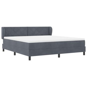 Boxspringbett mit Kopfteil Dunkelgrau 180 x 200 cm Samt