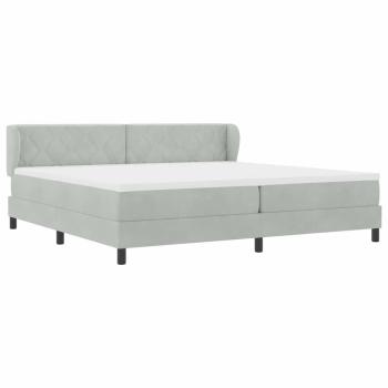 Boxspringbett mit Kopfteil Hellgrau 200 x 200 cm Samt