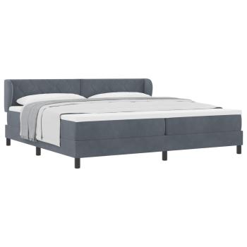 Boxspringbett mit Kopfteil Dunkelgrau 200 x 200 cm Samt