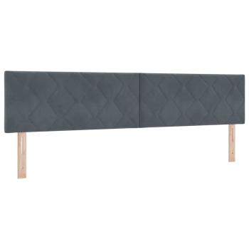 Boxspringbett mit Kopfteil Dunkelgrau 200 x 200 cm Samt