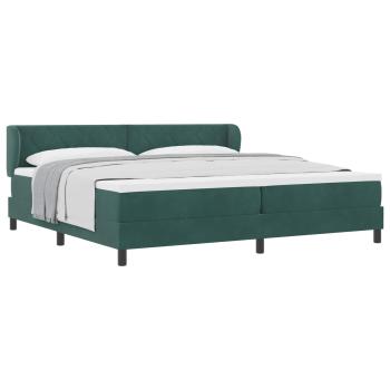 Boxspringbett mit Kopfteil Dunkelgrün 200 x 200 cm Samt