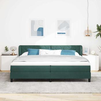 Boxspringbett mit Kopfteil Dunkelgrün 200 x 200 cm Samt