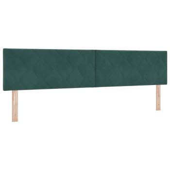 Boxspringbett mit Kopfteil Dunkelgrün 200 x 200 cm Samt