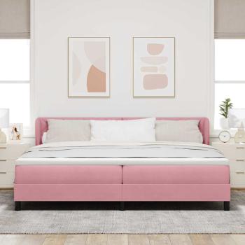 Boxspringbett mit Kopfteil Rosa 200 x 200 cm Samt