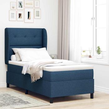 ARDEBO.de - Boxspringbett mit Kopfteil Blau 90 x 190 cm Stoff