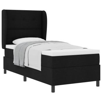 Boxspringbett mit Kopfteil Schwarz 100 x 200 cm Stoff