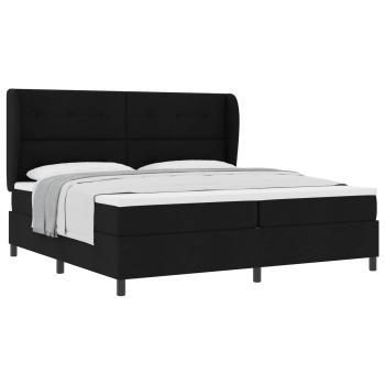 Boxspringbett mit Kopfteil Schwarz 200 x 200 cm Stoff