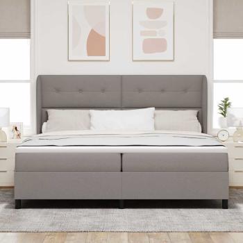 Boxspringbett mit Kopfteil Taupe 200 x 200 cm Stoff