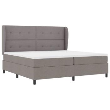 Boxspringbett mit Kopfteil Taupe 200 x 200 cm Stoff