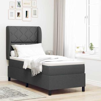 ARDEBO.de - Boxspringbett mit Kopfteil Dunkelgrau 80 x 200 cm Stoff