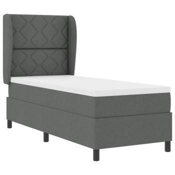 Boxspringbett mit Kopfteil Dunkelgrau 80 x 200 cm Stoff
