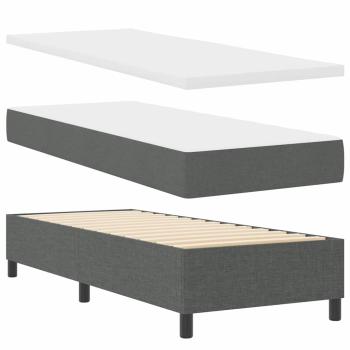 Boxspringbett mit Kopfteil Dunkelgrau 80 x 200 cm Stoff