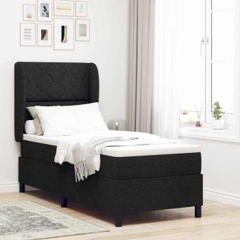 ARDEBO.de - Boxspringbett mit Kopfteil Schwarz 80 x 200 cm Stoff