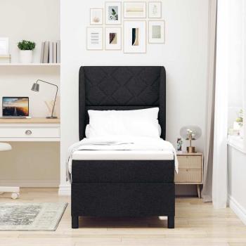 Boxspringbett mit Kopfteil Schwarz 80 x 200 cm Stoff