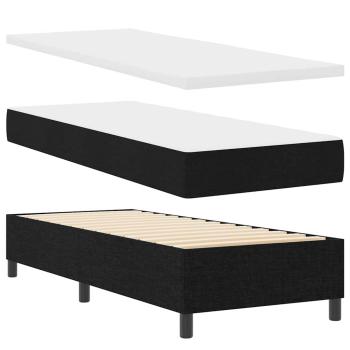 Boxspringbett mit Kopfteil Schwarz 80 x 200 cm Stoff