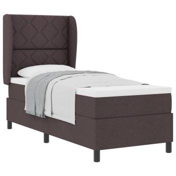 Boxspringbett mit Kopfteil Dunkelbraun 80 x 200 cm Stoff