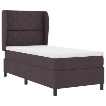 Boxspringbett mit Kopfteil Dunkelbraun 90 x 190 cm Stoff