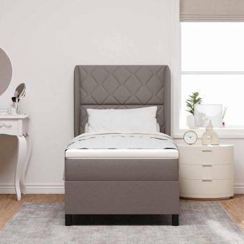 Boxspringbett mit Kopfteil Taupe 100 x 200 cm Stoff