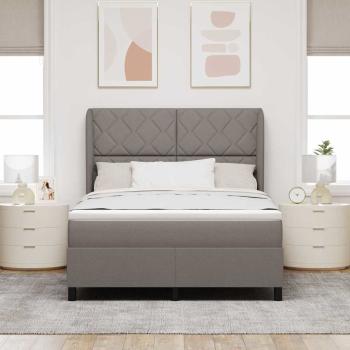 Boxspringbett mit Kopfteil Taupe 140 x 190 cm Stoff