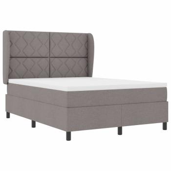 Boxspringbett mit Kopfteil Taupe 140 x 190 cm Stoff