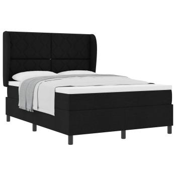 Boxspringbett mit Kopfteil Schwarz 160 x 200 cm Stoff