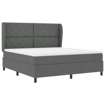 Boxspringbett mit Kopfteil Dunkelgrau 180 x 200 cm Stoff