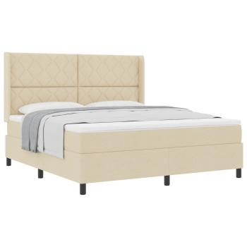 Boxspringbett mit Kopfteil Creme 180 x 200 cm Stoff