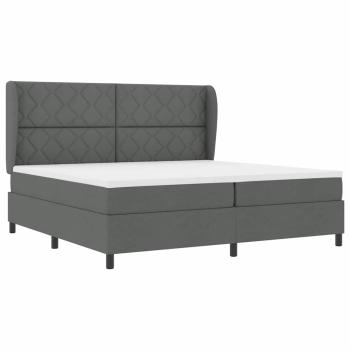 Boxspringbett mit Kopfteil Dunkelgrau 200 x 200 cm Stoff