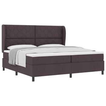 Boxspringbett mit Kopfteil Dunkelbraun 200 x 200 cm Stoff