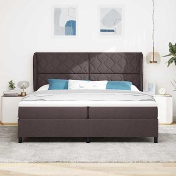 Boxspringbett mit Kopfteil Dunkelbraun 200 x 200 cm Stoff