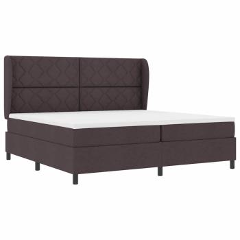 Boxspringbett mit Kopfteil Dunkelbraun 200 x 200 cm Stoff