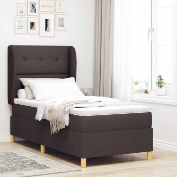 ARDEBO.de - Boxspringbett mit Kopfteil Dunkelbraun 190 x 90 cm Stoff