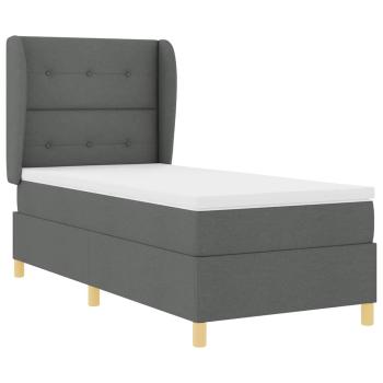 Boxspringbett mit Kopfteil Dunkelgrau 200 x 100 cm Stoff