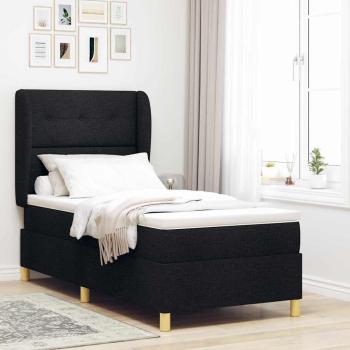 ARDEBO.de - Boxspringbett mit Kopfteil Schwarz 200 x 100 cm Stoff