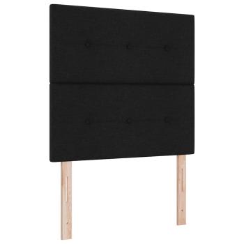 Boxspringbett mit Kopfteil Schwarz 200 x 100 cm Stoff