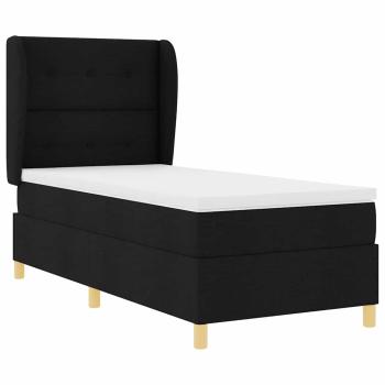 Boxspringbett mit Kopfteil Schwarz 200 x 100 cm Stoff