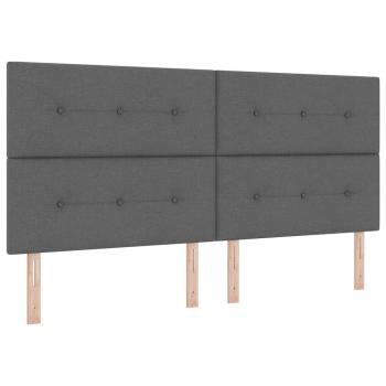 Boxspringbett mit Kopfteil Dunkelgrau 200 x 200 cm Stoff