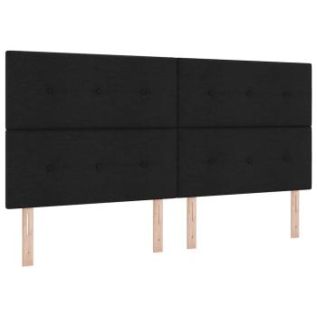 Boxspringbett mit Kopfteil Schwarz 200 x 200 cm Stoff