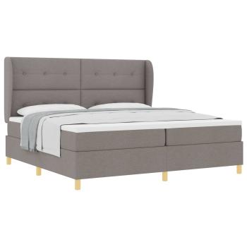 Boxspringbett mit Kopfteil Taupe 200 x 200 cm Stoff